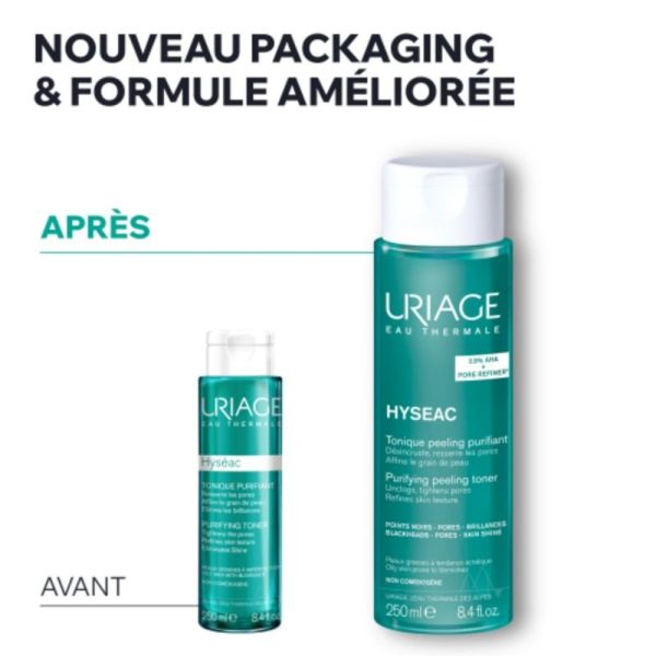 Uriage Hyséac Tonique Peeling Purifiant 250 ml - Resserre les pores et affine le grain de peau