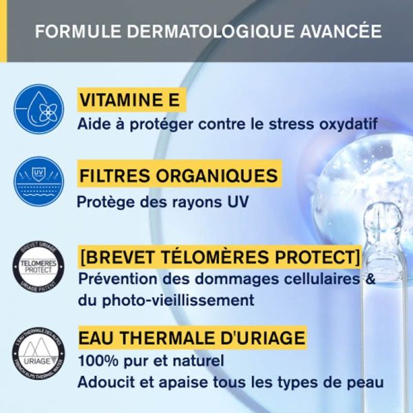 Uriage Bariésun 100 Fluide Protecteur Extrême SPF 50+ 50 ml - Peaux intolérantes au soleil, résiste à l'eau