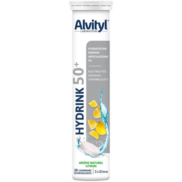 Alvityl Hydrink 50+ - 20 comprimés effervescents - Hydratation et énergie