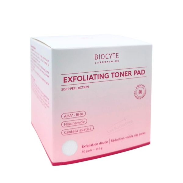 Biocyte Exfoliating Toner Pads x50 - Disques exfoliants doux pour un teint éclatant et des pores réduits