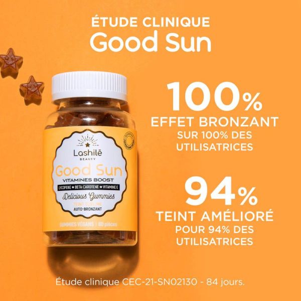 Lashilé Beauty Good Sun Vitamines Boost Teint Sublime Auto-Bronzant - Teint Hâlé - 60 Gummies