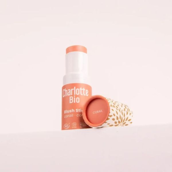 Charlotte Bio Blush Stick Corail - Pigmentation intense et effet bonne mine bio