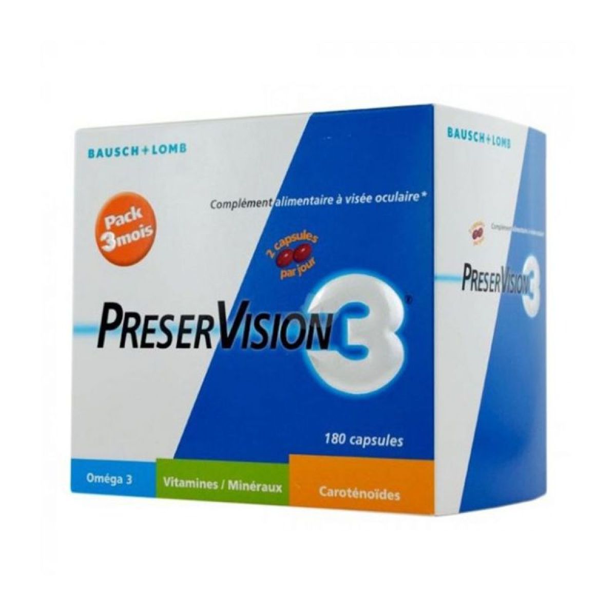 Complément Alimentaire Bausch & Lomb Preservision 3 - 180 Capsules - Cure 3 Mois