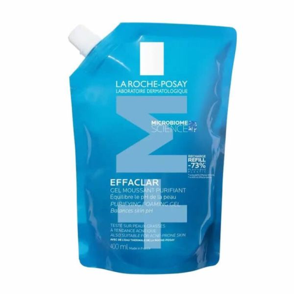 La Roche-Posay Effaclar Gel Moussant Purifiant Peaux Grasses à Tendance Acnéique - Recharge 400ml