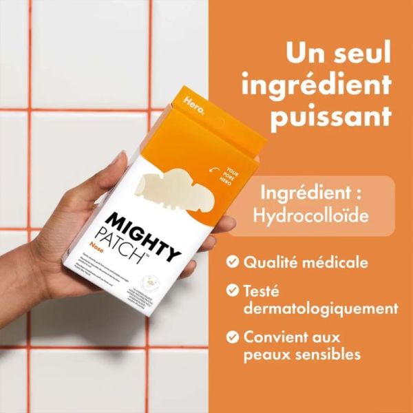 Hero Mighty Patch Nez - 10 patchs - Patchs hydrocolloïdes purifiants pour le nez