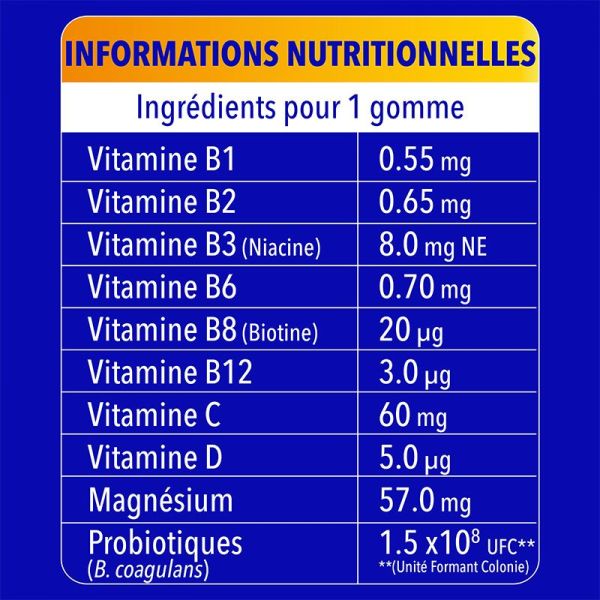 Bion3 Énergie Orange - Défense & Équilibre Intestinal - 60 gommes