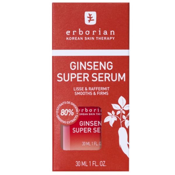 Erborian Ginseng Super Serum 30ml – Sérum anti-âge lissant et raffermissant aux peptides