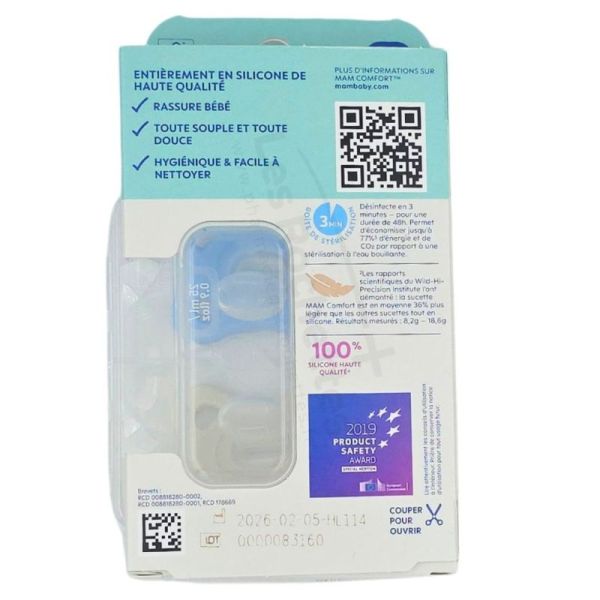MAM Comfort Sucettes Silicone 2-12 mois x2 – apaisement et confort bébé