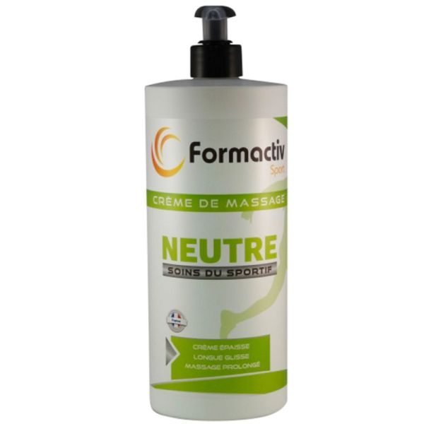 Formactiv Crème Neutre - 1 Litre - Massage sportif et soins longue durée