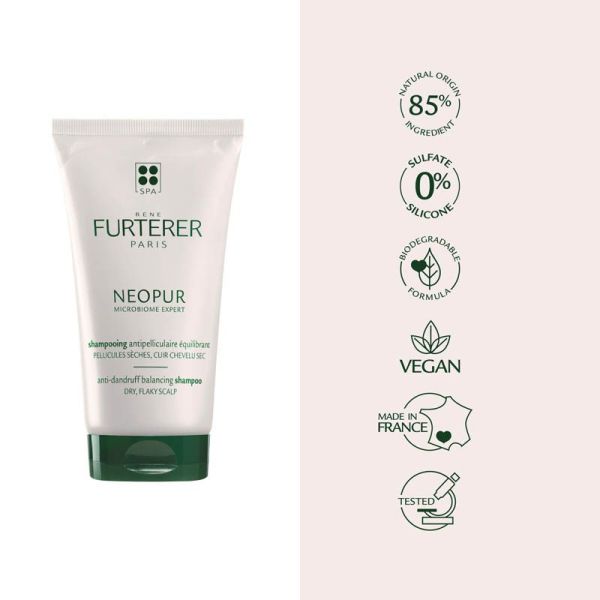 René Furterer Neopur Shampoing Antipelliculaire Pellicules Sèches - 150 ml - Équilibre du Microbiome
