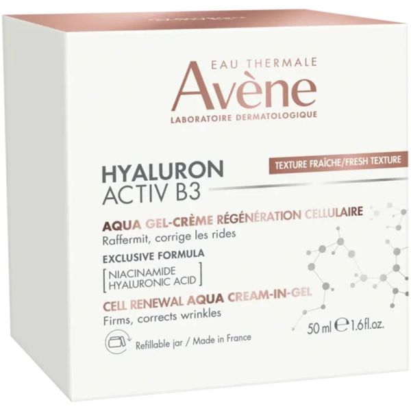 Avène Hyaluron Activ B3  Aqua Gel-Crème Régénération Cellulaire - 50ml - Repulpe, régénère et illumine
