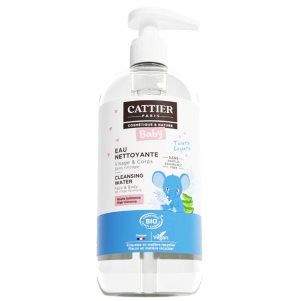 Cattier Baby Eau Nettoyante Bio 500ml – Propreté et douceur