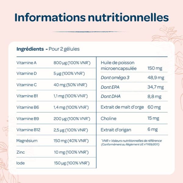 Calmosine Post-Partum & Allaitement 60 Gélules - vitalité, équilibre émotionnel et soutien de la lactation