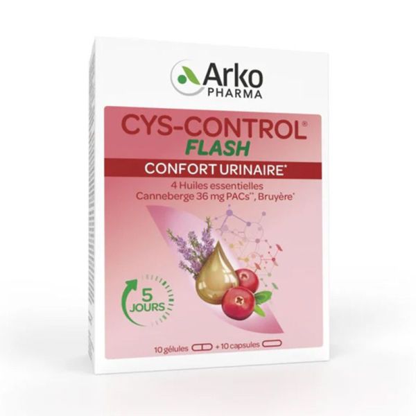Arkopharma Cys-Control Flash Confort Urinaire 10 gélules + 10 capsules