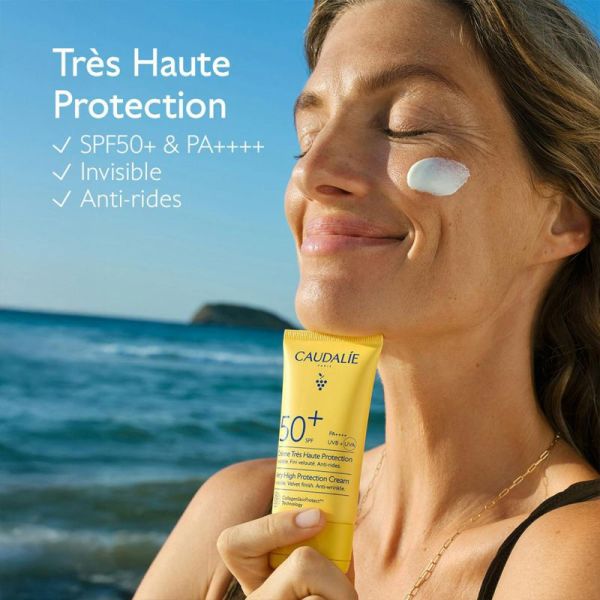 Caudalie Soins Solaires Crème Très Haute Protection SPF50+ 50ml – Protection et jeunesse