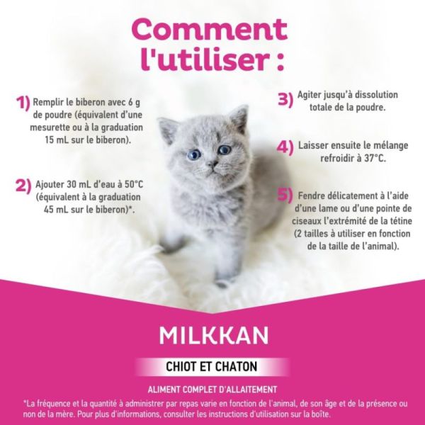 Clément Thékan Milkkan Aliment complet d'allaitement Chiots, Chatons et Rongeurs - 400 g