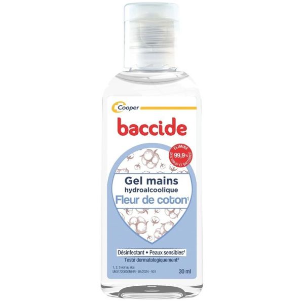 Cooper Baccide Gel Hydroalcoolique Mains Sans Rinçage Fleur de Coton - 30ml