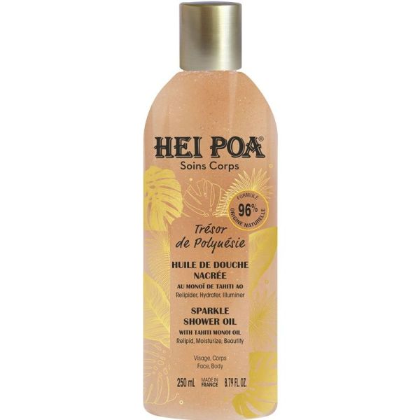 Hei Poa Soins Corps Huile de Douche Nacrée Trésor de Polynésie - 250ml