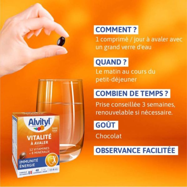 Alvityl Vitalité - 40 Comprimés à Avaler