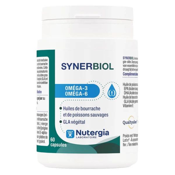 Nutergia Synerbiol - Apporte Oméga 3 et Oméga 6 - 60 capsules