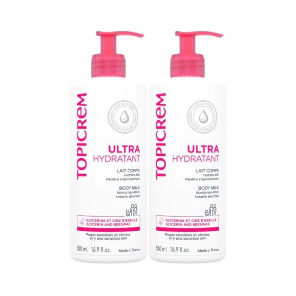 Topicrem Ultra-Hydratant Lait Corps - Lot de 2 x 500ml