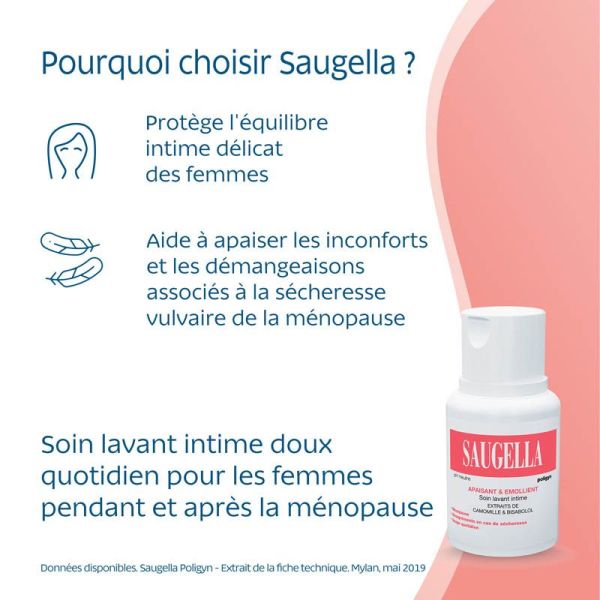 Saugella Poligyn Nettoyant Doux Sans Savon - 100ml