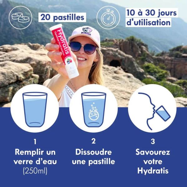 Hydratis Solution d'Hydratation Neutre - 20 Pastilles Effervescentes
