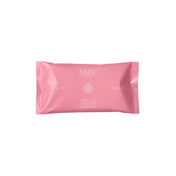 Musc Intime Sweet Litchi Lingettes Intimes x30 - 98% d'origine naturelle pour la fraîcheur intime au quotidien