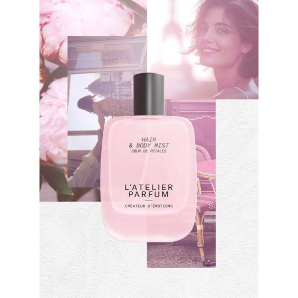 L'Atelier Parfum Cœur de Pétales 50ml - Brume Parfumée Florale pour Corps et Cheveux