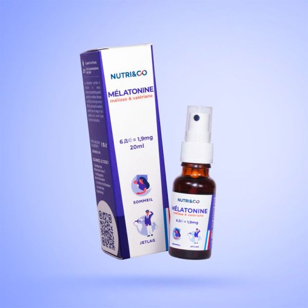 Nutri&Co Mélatonine Spray 20ml – Sommeil et endormissement rapide