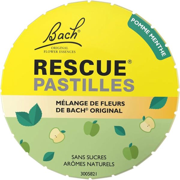 Rescue Bach Pastilles Saveur Pomme Menthe 50g – Sérénité et fraîcheur