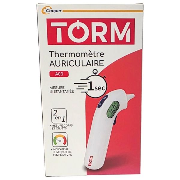 Torm Thermomètre Auriculaire A03 - Mesure instantanée - Corps et Objets