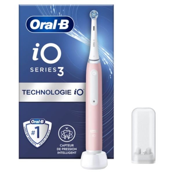 Oral-B iO 3 Brosse à Dents Électrique Rechargeable Rose Avec Brossette