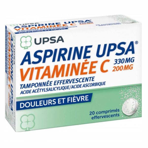 UPSA Aspirine vitaminée C 20 comprimés effervescents