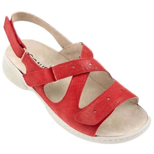 Gibaud CHUT Bisentina Rouge - Chaussures Confort Femme Pieds Déformés