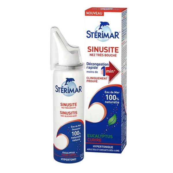 Stérimar Sinusite Nez Très Bouché - 50 ml - Spray Nez à l’Eucalyptus