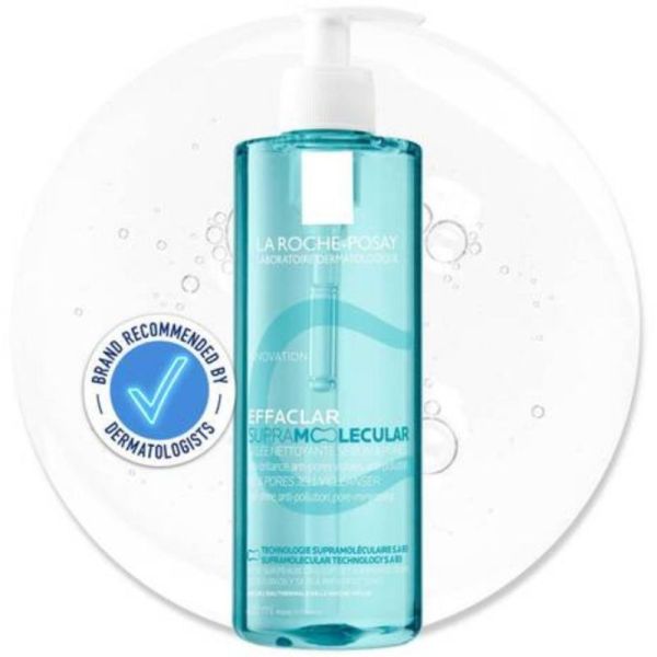 La Roche-Posay Effaclar Gelée Nettoyante Anti-brillance 400 ml - Purifie et matifie les peaux mixtes à grasses