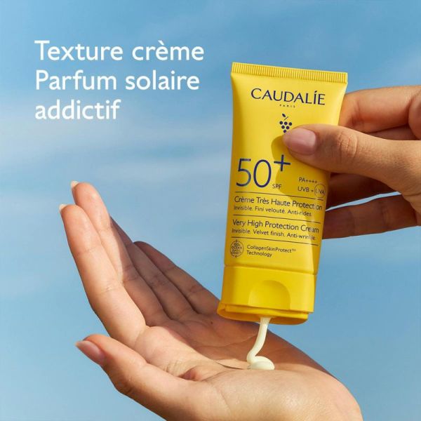 Caudalie Soins Solaires Crème Très Haute Protection SPF50+ 50ml – Protection et jeunesse