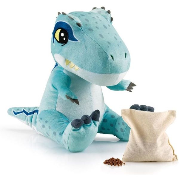Biosynex Bouillotte Peluche Micro-Ondable Billes d'Argile Jurassic World Explorers Dinosaure Bleu