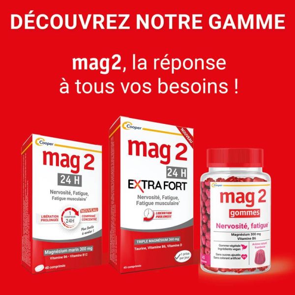 Mag 2 24H Extra Fort - Lot de 2 x 45 comprimés - Énergie, Nerveux et Musculaire