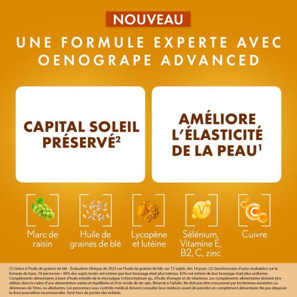 Oenobiol Sun Expert Préparateur Solaire 3 en 1 Triple action - 2x30 capsules - Protection, hâle et anti-âge