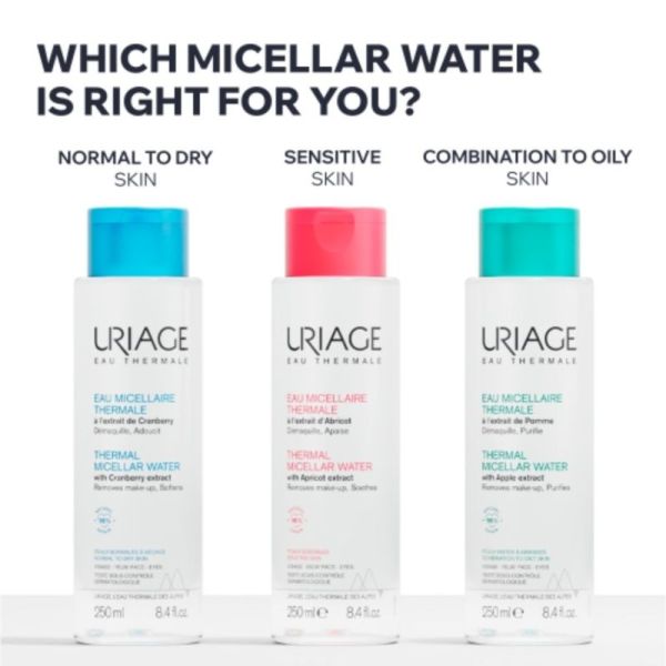 Uriage Eau Micellaire Thermale Peaux Normales à Sèches 500 ml - Démaquille et hydrate en douceur