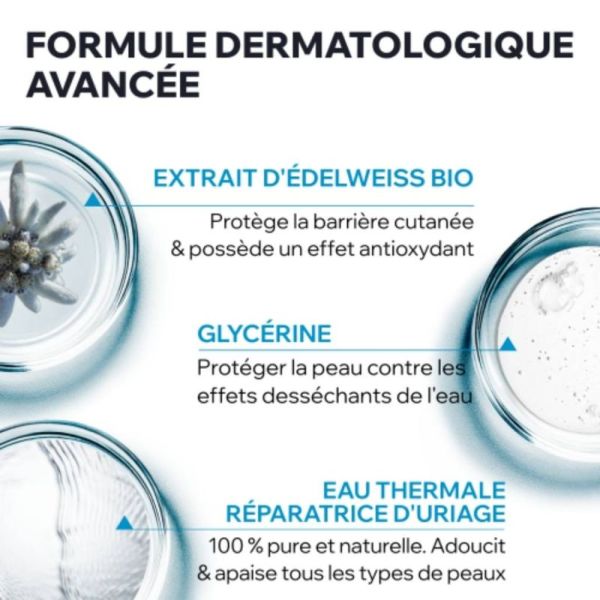 Uriage Mousse d'Eau Nettoyante 150 ml - Démaquille, nettoie et adoucit visage et yeux