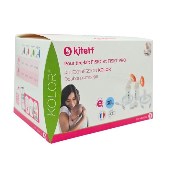 Kitett Kit Expression Double KOLOR - 30mm / Bleu - Taille L - 1 kit - Pour tire-lait FISIO et FISIO PRO