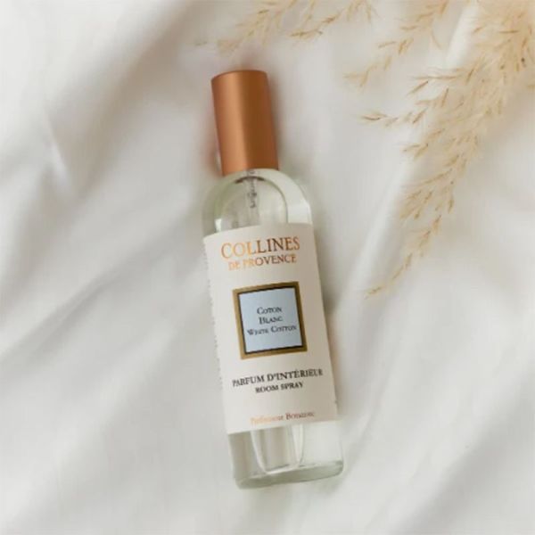 Collines de Provence Parfum d'Intérieur Coton Blanc 100ml – Senteur fraîche et poudrée