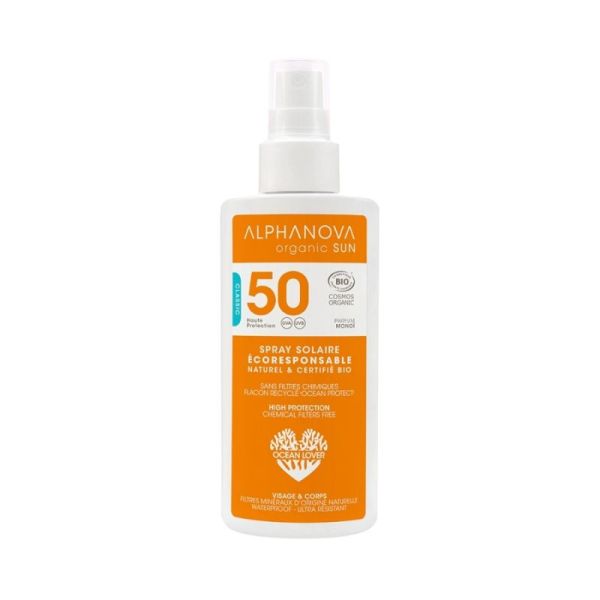 Alphanova Crème Solaire Certifiée Bio Haute Protection SPF50 - 125g