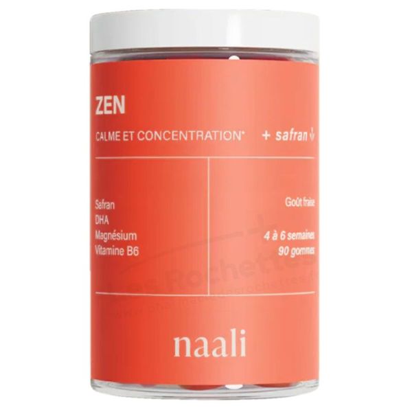 Naali Zen Gommes Calme et Concentration Safran - 90 Gummies Fraise