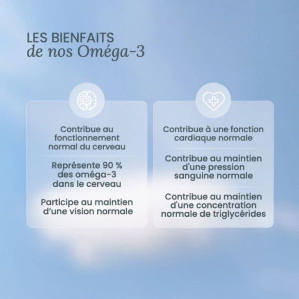 Nutri&Co Oméga-3 Cerveau et Cœur 120 capsules - Huile de poisson ultra-concentrée EPA/DHA