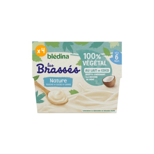 Blédina  Brassés 100% Végétal Lait de coco et sucre de canne - Lot x4