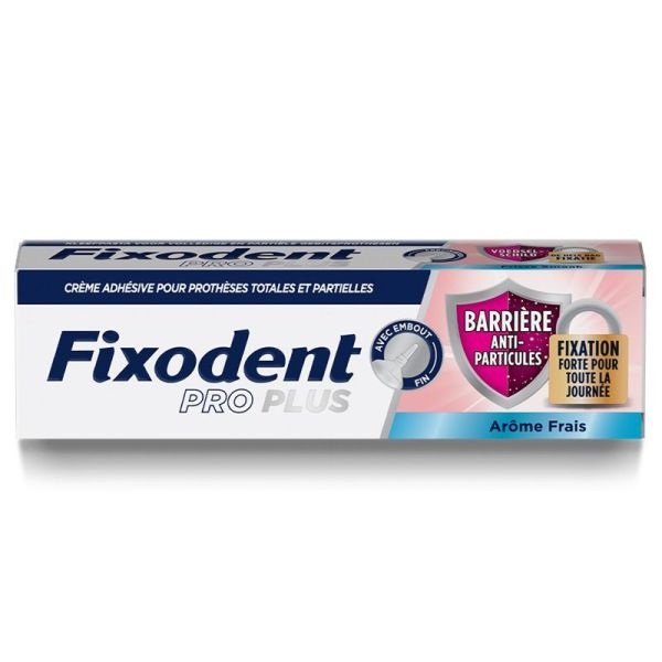 Fixodent Pro Plus Barrière Anti-Particules Crème Adhésive Prothèse Dentaire Arôme Frais - 40g